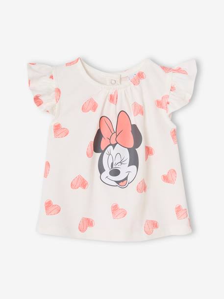 Ensemble Disney bébé t-shirt et short Minnie Coeurs corail 2 - vertbaudet enfant 