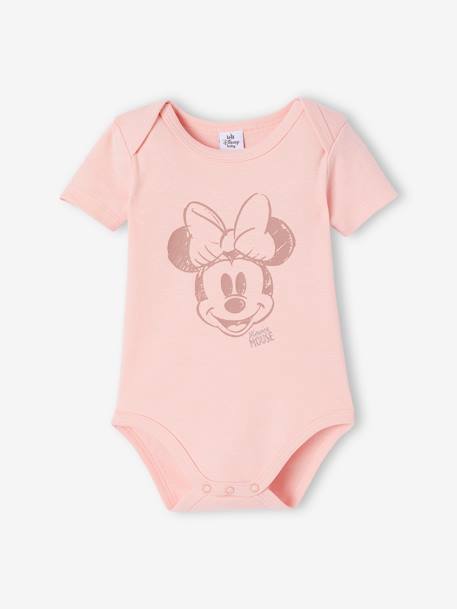 Lot de 2 bodies bébé Disney Minnie manches courtes rose 2 - vertbaudet enfant 