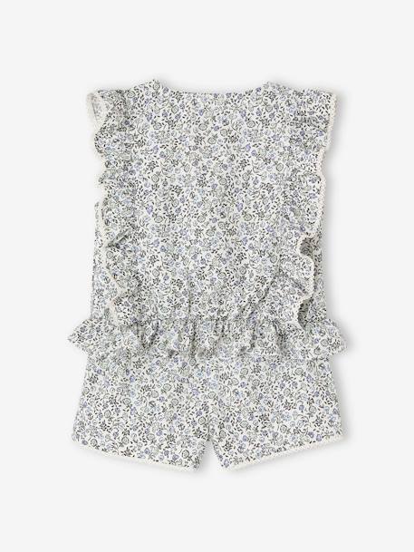 Ensemble blouse + short cérémonie fille bleu imprimé 6 - vertbaudet enfant 