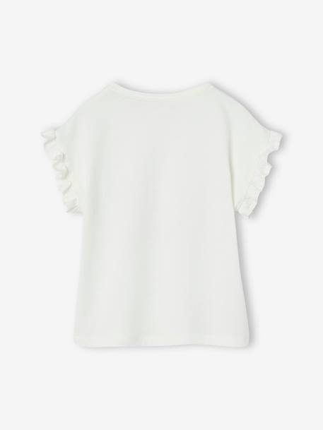 T-shirt cérémonie motif couronne de fleurs fille blanc 2 - vertbaudet enfant 