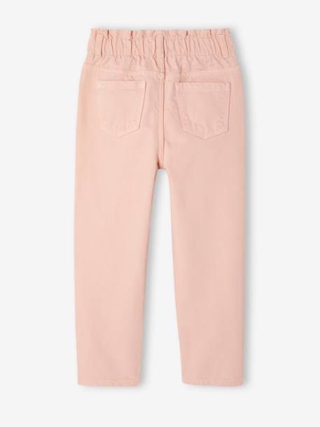 Pantalon paperbag fille poches coeur rose poudré+vert sauge 4 - vertbaudet enfant 