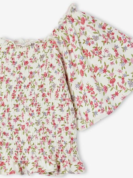 Tee-shirt à smocks motifs fleurs fille multicolore 3 - vertbaudet enfant 