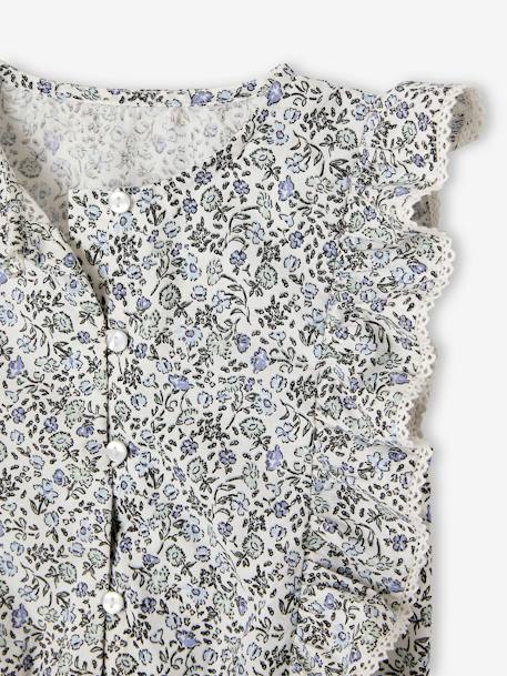Ensemble blouse + short cérémonie fille bleu imprimé 7 - vertbaudet enfant 