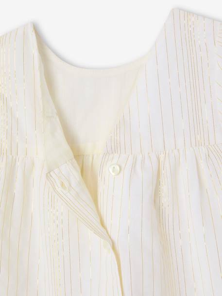 Ensemble cérémonie robe rayée fil brillant + bandeau assorti bébé rayé blanc 5 - vertbaudet enfant 