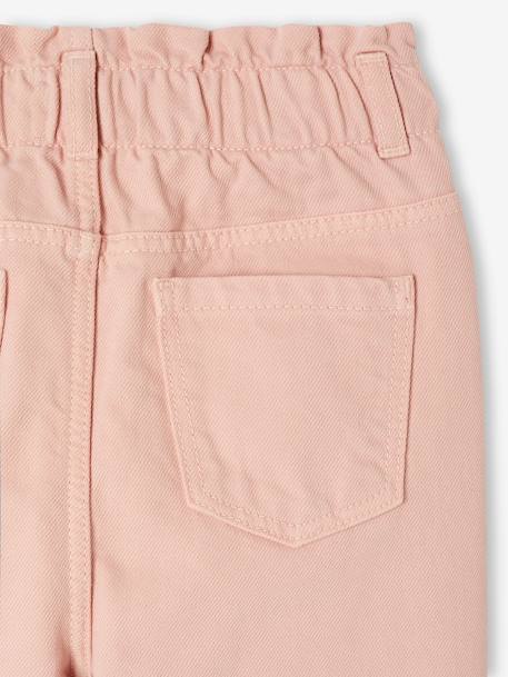 Pantalon paperbag fille poches coeur rose poudré+vert sauge 7 - vertbaudet enfant 