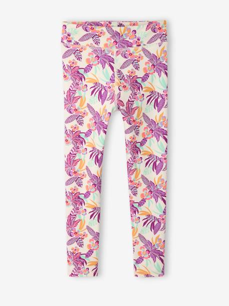 Legging technique sport fille motifs exotiques écru 1 - vertbaudet enfant 