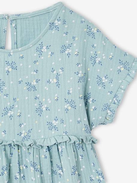Blouse imprimée en gaze de coton fille beige+bleu grisé+vanille 7 - vertbaudet enfant 