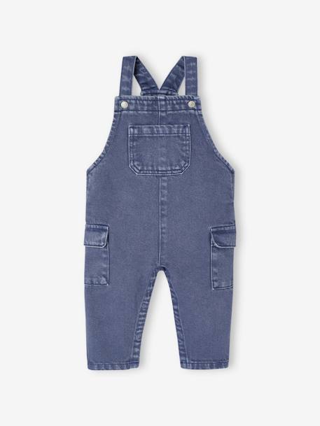 Salopette bébé en toile indigo 1 - vertbaudet enfant 