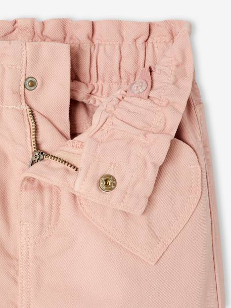 Pantalon paperbag fille poches coeur rose poudré+vert sauge 5 - vertbaudet enfant 