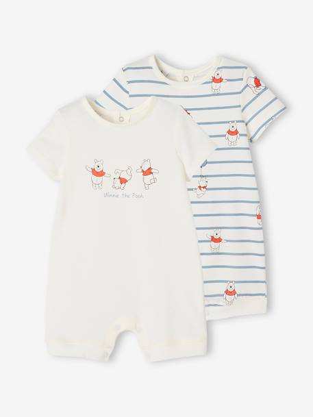 Lot de 2 Bodies Combinaisons bébé Disney Winnie l'Ourson écru 1 - vertbaudet enfant 