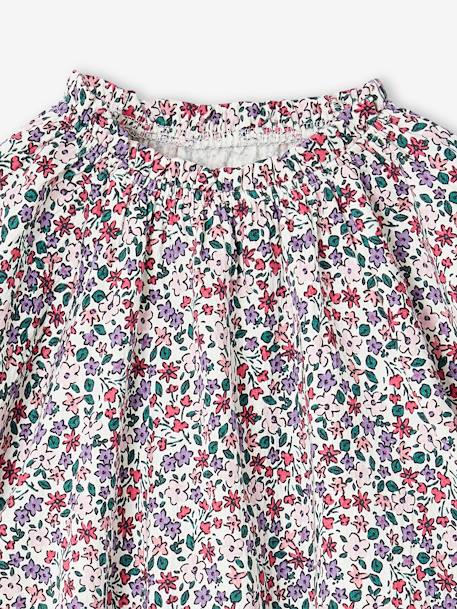 Tee-shirt blouse forme crop fille corail+écru+vert sauge 7 - vertbaudet enfant 