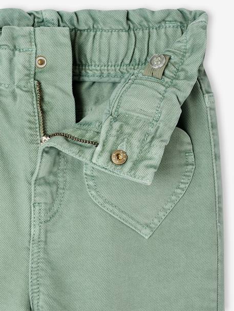 Pantalon paperbag fille poches coeur rose poudré+vert sauge 10 - vertbaudet enfant 