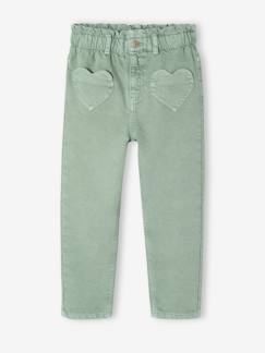 -Pantalon paperbag fille poches coeur