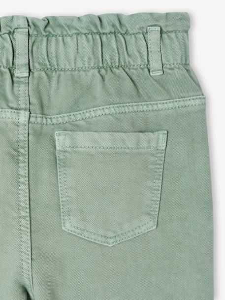 Pantalon paperbag fille poches coeur rose poudré+vert sauge 12 - vertbaudet enfant 