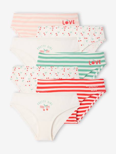 Lot de 7 culottes fille fantaisie écru 1 - vertbaudet enfant 