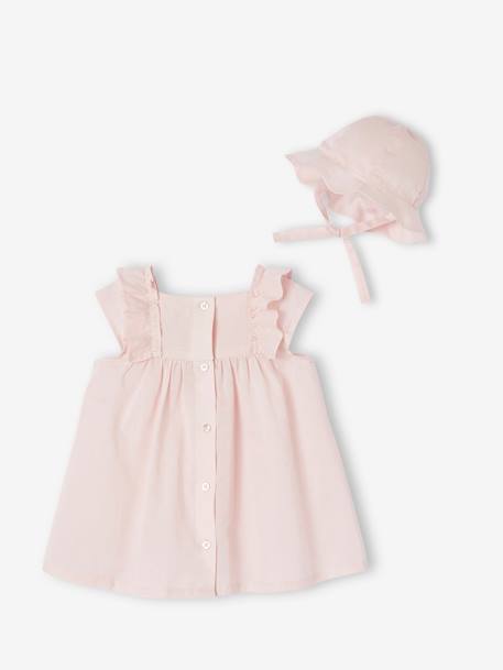 Ensemble robe et capeline bébé fille coffret cadeau rose pâle 4 - vertbaudet enfant 
