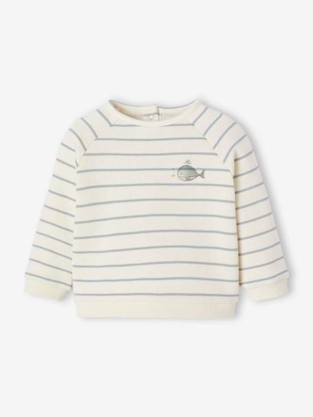 Ensemble bébé sweat et pantalon BEIGE CLAIR RAYE+rose pâle 3 - vertbaudet enfant 