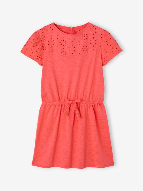 Robe détails en broderie anglaise fille bleu pâle+corail+lilas+mauve+vert sauge 5 - vertbaudet enfant 