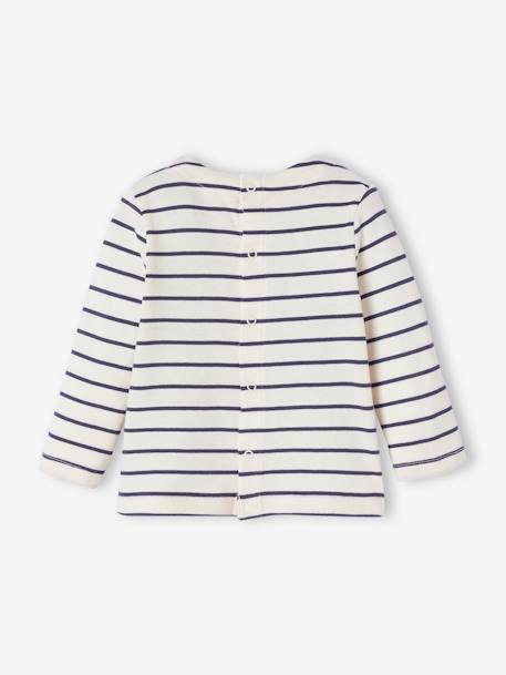 T-shirt rayé manches longues naissance écru 3 - vertbaudet enfant 