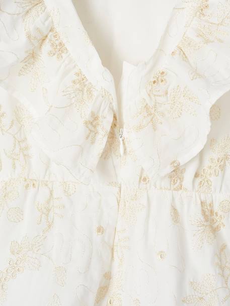 Combishort cérémonie brodé fleurs irisées fille blanc 4 - vertbaudet enfant 