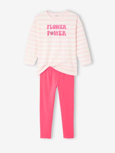 Lot de 2 pyjamas fille flower power BASICS fuchsia 2 - vertbaudet enfant 