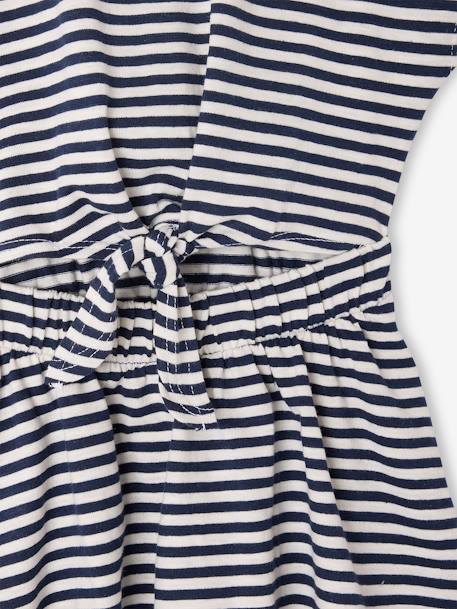 Robe fille effet 2 en 1 blanc imprimé+écru+marine+vanille 12 - vertbaudet enfant 