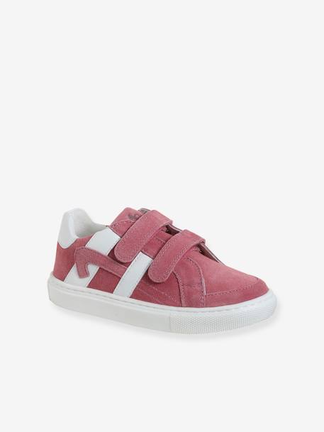 Baskets scratchées cuir enfant collection maternelle blanc+framboise 8 - vertbaudet enfant 