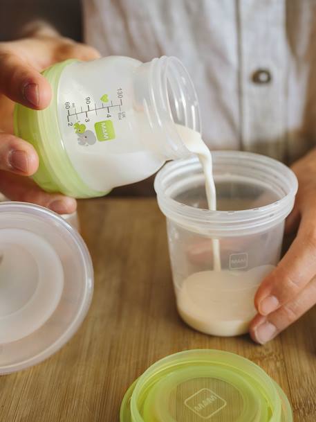 Lot de 5 pots de conservation 120 ml transparent/vert 2 - vertbaudet enfant 