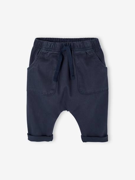Pantalon naissance en sergé marine 1 - vertbaudet enfant 