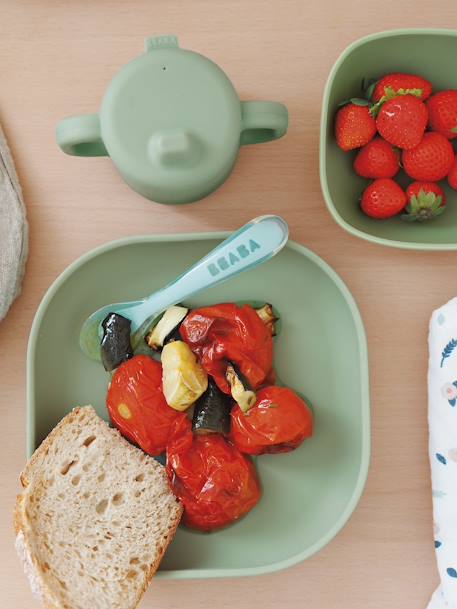 Assiette silicone avec ventouse bleu+rose+vert 11 - vertbaudet enfant 