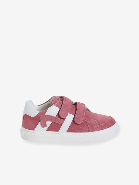 Baskets scratchées cuir enfant collection maternelle blanc+framboise 9 - vertbaudet enfant 