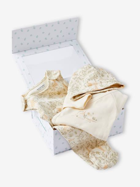 Ensemble Naissance Bébé Ours - Brassière Et Pantalon à Pieds Doux - Molleton Coton