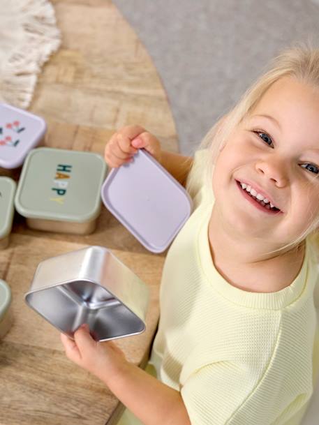 Lot de 3 boîtes à goûter en inox LÄSSIG lilas+vert d'eau 9 - vertbaudet enfant 