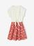 Robe fille effet 2 en 1 blanc imprimé+écru+marine+vanille 4 - vertbaudet enfant 