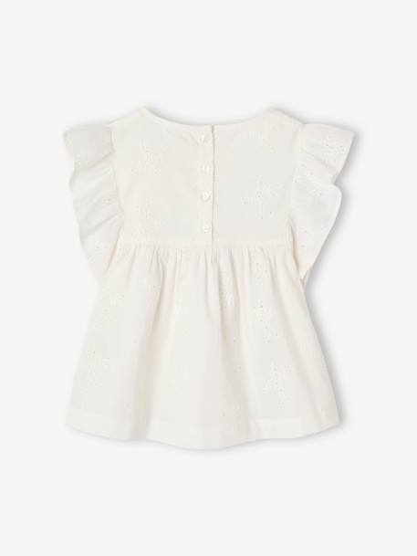 Blouse de cérémonie en broderie anglaise fille blanc 2 - vertbaudet enfant 