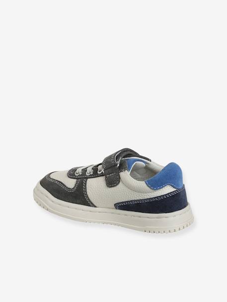 Basket enfant garçon cuir à scratchs et lacets élastiqués lot blanc+lot vert 3 - vertbaudet enfant 