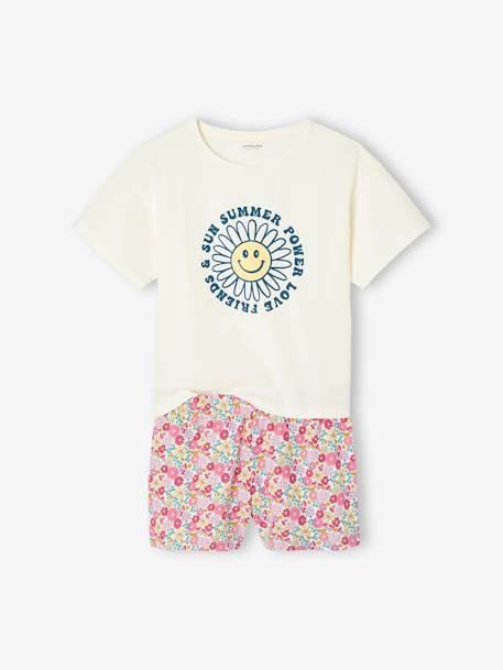 Lot de 2 pyjamas fille flower power BASICS fuchsia 3 - vertbaudet enfant 
