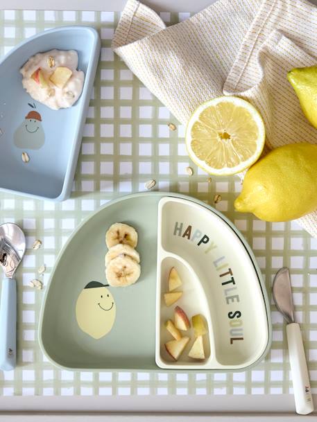 Set de vaisselle Happy Fruits en silicone LÄSSIG bleu+blush 3 - vertbaudet enfant 