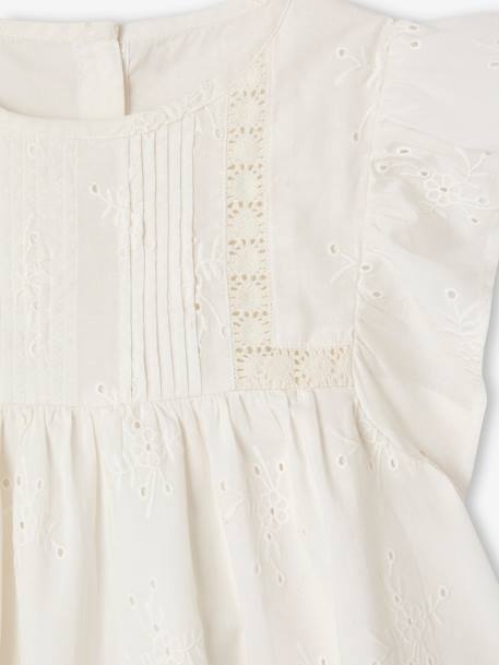 Blouse de cérémonie en broderie anglaise fille blanc 3 - vertbaudet enfant 