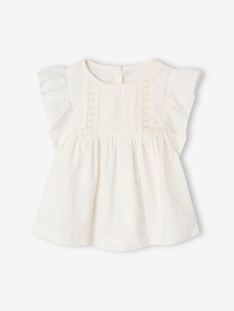 Blouse de cérémonie en broderie anglaise fille blanc 1 - vertbaudet enfant 
