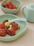 Assiette silicone avec ventouse bleu+rose+vert 12 - vertbaudet enfant 