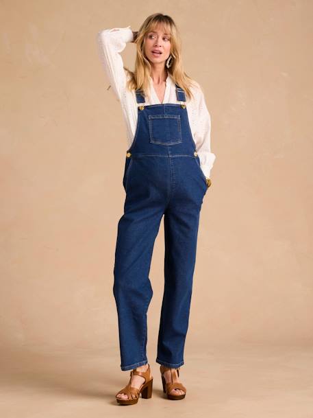 Salopette en jean de grossesse forme large denim brut 1 - vertbaudet enfant 