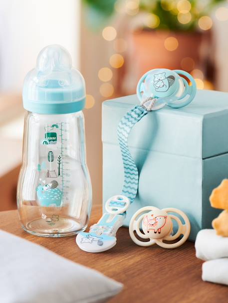Biberon verre 260 ml Feel Good débit 2 beige+bleu+rose 11 - vertbaudet enfant 