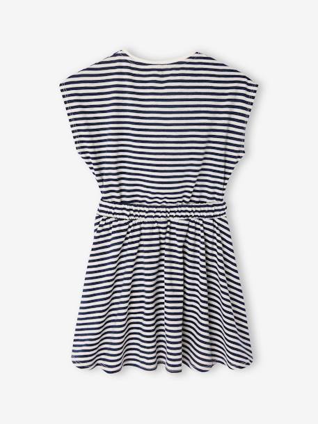Robe fille effet 2 en 1 blanc imprimé+écru+marine+vanille 10 - vertbaudet enfant 
