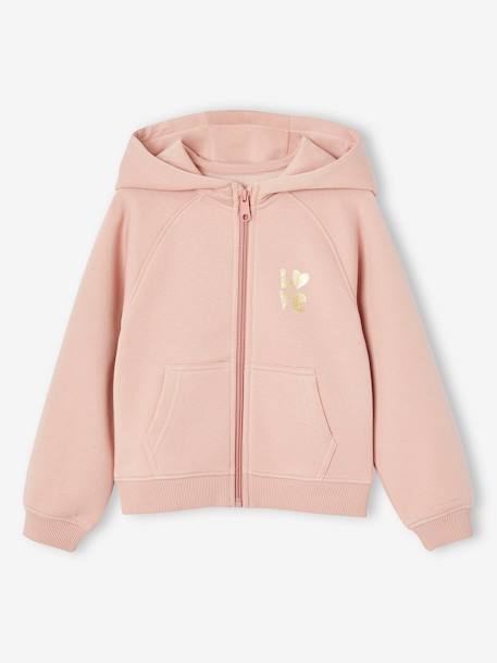 Sweat fille zippé à capuche sport marine+rose+vert sauge 4 - vertbaudet enfant 