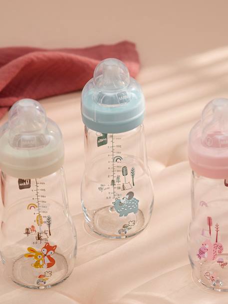 Biberon verre 260 ml Feel Good débit 2 beige+bleu+rose 6 - vertbaudet enfant 