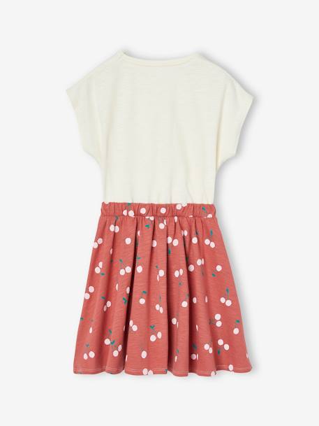 Robe fille effet 2 en 1 blanc imprimé+écru+marine+vanille 5 - vertbaudet enfant 