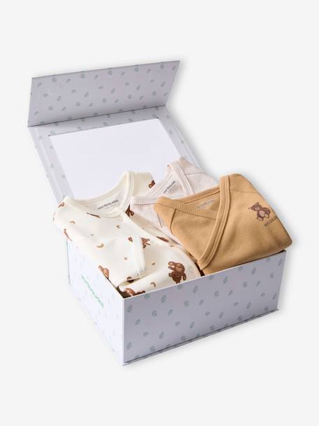 Coffret naissance pyjama bébé + 2 bodies oursons écru 1 - vertbaudet enfant 