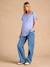 Tee-shirt grossesse col V lin bleu azur+bronze 3 - vertbaudet enfant 