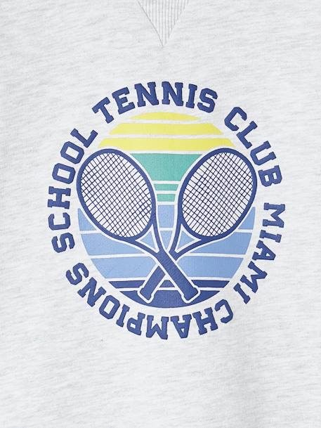 Sweat Tennis Club garçon blanc chiné 3 - vertbaudet enfant 
